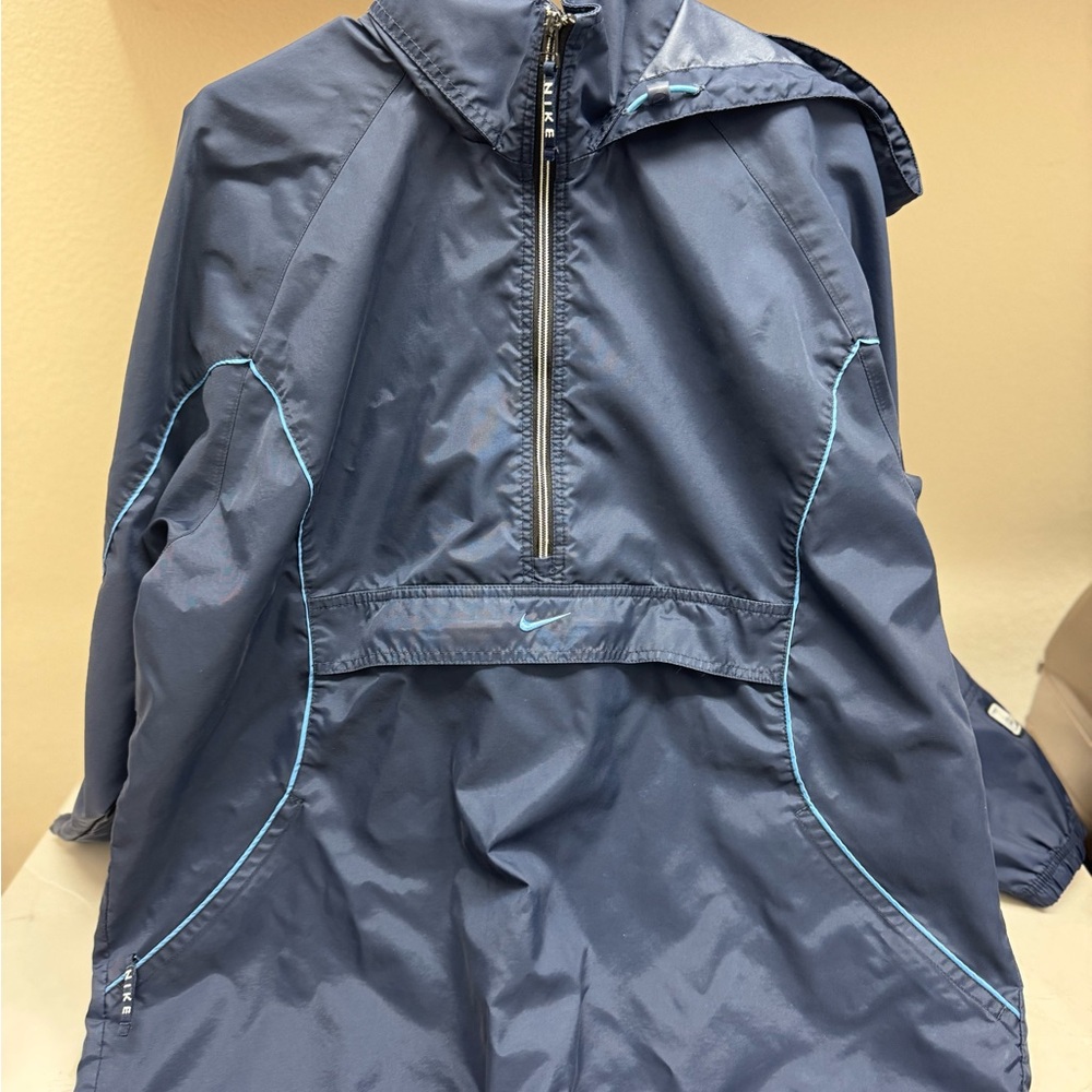 Nike Navy Windbreaker with Light Blue Accents